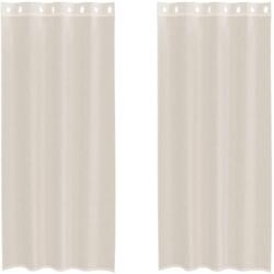 vidaXL 2 db krémszínű fátyolfüggönyök rojtokkal 140x225 cm 4102073 (4102073)