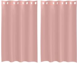 vidaXL 2 db rózsaszín fátyolfüggönyök rojtokkal 140x175 cm 4102096 (4102096)