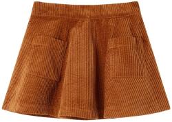 vidaXL Gyerek szoknya zsebekkel Corduroy Cognac 104, 30°C-ig mosógépben mosható 13880 (13880)