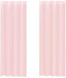 vidaXL 2 db világos rózsaszínű fátyolfüggönyök rojtokkal 140x260 cm 4102087 (4102087)
