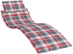 vidaXL piros kockás oxford szövet napozóágy párna 186x58x4 cm 314171 (314171)