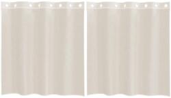 vidaXL 2 db krémszínű fátyolfüggönyök rojtokkal 140x140 cm 0.25 kg 4102071 (4102071)