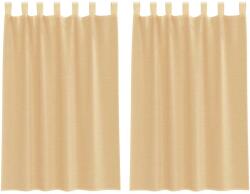 vidaXL 2 db homokszínű voile függönyök rúd zsebekkel 0.25 kg 4102217 4102217 (4102217)