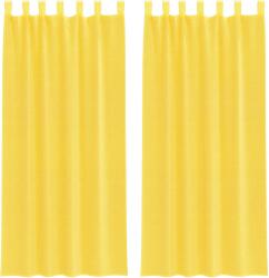 vidaXL 2 db sárga voile függönyök rúd zsebekkel 0.25 kg 4102229 (4102229)