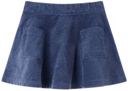 vidaXL Gyerek szoknya zsebekkel Corduroy Navy 92, 30°C-ig mosógépben mosható 13884 (13884)