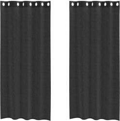vidaXL 2 db fekete fátyolfüggönyök rojtokkal 140x225 cm 4102061 (4102061)