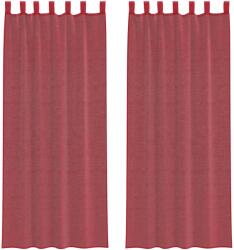 vidaXL 2 db borvörös voile függönyök rúd zsebekkel 0.25 kg 4102250 4102250 (4102250)