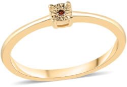  Arannyal Bevont Ezüst Gyűrű Vörös Gyémánttal, ROS423/57