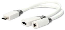 Nedis CCBW64922WT01 USB-C (USB C) dugó - USB-C aljzat, 3, 5 mm sztereo jack aljzat, 60W, DAC (CCBW64922WT01)