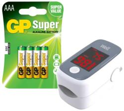 Well Pachet Pulsoximetru pentru Deget, Ecran LED, Senzor de Mare Precizie, Well si 4 Baterii R3 AAA (VIT-PULSOXIMETRU-1)