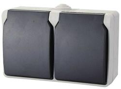 Aquastop AQUATOP 9872H falon kívüli dugalj, 2 db aljzat, 16 A, IP54, szürke