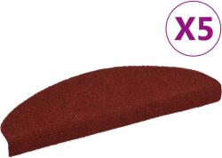 vidaXL 5 db piros tűlyukasztott öntapadó lépcsőszőnyeg 65 x 21 x 4 cm (149706)