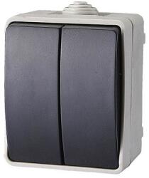 Aquastop AQUATOP 9875H falon kívüli csillárkapcsoló, 2 billenő, 10 A, IP54, szürke