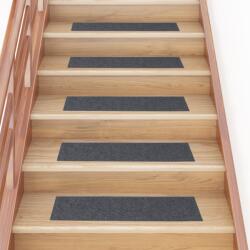 vidaXL 15 db világosszürke öntapadó lépcsőszőnyeg 76 x 20 cm (326927)