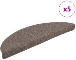 vidaXL 5 db krémszínű tűlyukasztott öntapadó lépcsőszőnyeg 56x17x3 cm (149692)