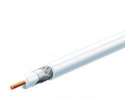 Somogyi Elektronic RG 6U-500/WH koax kábel, 75 Ohm, PVC és PE szigetelés, réz bevonatú acél ér, 48 szál rézharisnya, alumínium + PET fólia, 500m, fehér - dellaprint