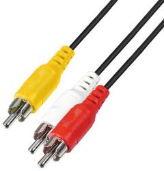 Somogyi Elektronic A 4X audió kábel, 3 RCA dugó-3 RCA dugó, 1, 5 m