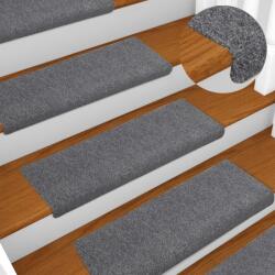 vidaXL 15 db világosszürke szövet lépcsőszőnyeg 65x21x4 cm (134564)