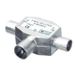 Somogyi Elektronic FS 28X koax elosztó, 1 dugó - 2 aljzat, fém