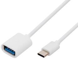 Somogyi Elektronic USBC OTG kábel, USB-C dugó, USB-A aljzat, kétirányú, 16cm, 2, 1A, 480 Mbps