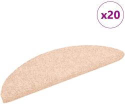 vidaXL 20 db krém öntapadó lépcsőszőnyeg 56 x 17 x 3 cm (3365667)