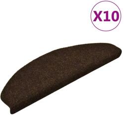 vidaXL 10 db barna tűlyukasztott öntapadó lépcsőszőnyeg 65 x 21 x 4 cm (149713)
