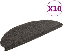vidaXL 10 db antracit tűlyukasztott öntapadó lépcsővédő 65 x 21 x 4 cm (149715)