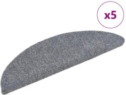 vidaXL 5 db világosszürke lyukasztott öntapadó lépcsőszőnyeg 56x17x3cm (149680)
