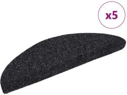 vidaXL 5 db fekete tűlyukasztott öntapadó lépcsőszőnyeg 56x17x3 cm (149678)