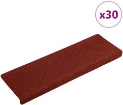 vidaXL 30 db piros öntapadó lépcsőszőnyeg 65x21x4 cm (3365695)