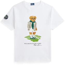 Ralph Lauren gyerek pamut póló fehér, nyomott mintás, 323967651001 - fehér 140-149