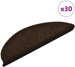 vidaXL 30 db sötétbarna öntapadó lépcsőszőnyeg 56 x 17 x 3 cm (3365685)