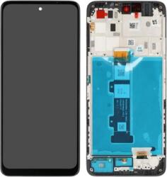 Motorola Moto G22 4G (2022) Előlap Keret+LCD Kijelző+Érintőpanel, Fekete (5D68C20423) Gyári, Service Pack