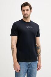 Giorgio Armani pamut póló sötétkék, nyomott mintás, XM000539 AF10362 - sötétkék XL