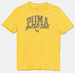 PUMA gyerek pamut póló CLASS Graphic Tee sárga, nyomott mintás, 685814 - sárga 128