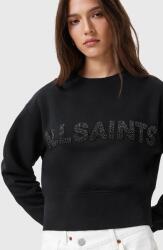 AllSaints pamut melegítőfelső SEPARO fekete, nyomott mintás, W215JC - fekete L