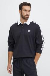 Adidas pamut hosszúujjú Adicolor fekete, nyomott mintás, IZ4806 - fekete XXL