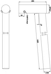  Lámpakar lámpaoszlopra 150 cm benyúlású, 5°-os és Ø60 mm-es csúcsra illeszkedő, 1 ágú, horganyzott (OCS15/1/60) (LAMPAKAR150_1_60) (LAMPAKAR150_1_60)