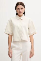 Calvin Klein lenvászon ing galléros, bézs, relaxed, LV047C775G - bézs L
