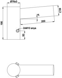 Lámpakar lámpaoszlopra 20 cm benyúlású, 5°-os és Ø60 mm-es csúcsra illeszkedő, 1 ágú, horganyzott (OCS2/1/60) (LAMPAKAR20_1_60) (LAMPAKAR20_1_60)