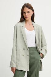 United Colors of Benetton len blézer zöld, mintás, kétsoros gombolású, 265XDW035 - zöld L