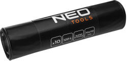 NEO TOOLS Szemeteszsák, 120l, 70x110cm, 100mic, fekete, 10db/cs (15-987)
