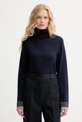PS Paul Smith gyapjú pulóver könnyű, sötétkék, garbónyakú, W2R-420NJ-N31241 - sötétkék M