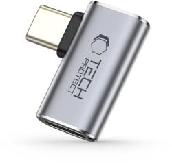Tech-Protect Ultraboost Aa01 adapter- Type-C / Type-C (USB-C) porttal, 90°-ban elfordított, szürke