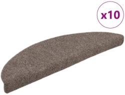 vidaXL 10 db bézs tűlyukasztott öntapadó lépcsőszőnyeg 56 x 17 x 3 cm (149693)