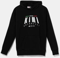 Adidas gyerek felső MERCEDES fekete, nyomott mintás, kapucnis, JZ8914 - fekete 128