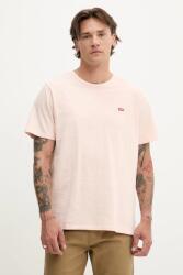 Levi's pamut póló piros, sima - bézs XS
