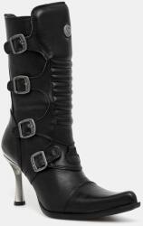 New Rock bőr csizma Crust Negro, Malicia Negro Tacon Caribe Acero fekete, tűsarkú, M-9373N-C1 - fekete Női 41