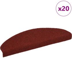 vidaXL 20 db piros öntapadó lépcsőszőnyeg 65x21x4 cm (3365647)