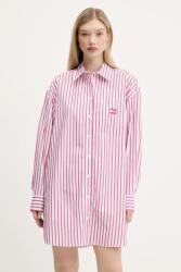 Tommy Hilfiger pamut ruha rózsaszín, mini, oversize, DW0DW21122 - rózsaszín L